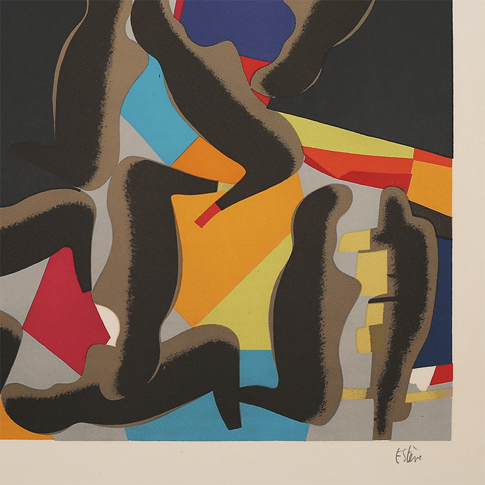Maurice Estève, "Rivanoir", lithographie en couleurs sur papier, signée, numérotée et encadrée, de 1969