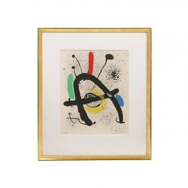 Joan Miró, "Cahier d'ombres", lithographie en couleurs sur papier, signée, numérotée et encadrée, de 1971