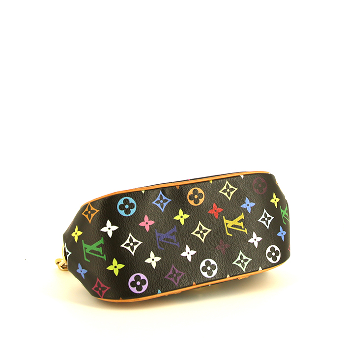 Sac à main Louis Vuitton Louis Vuitton Editions Limitées en toile monogram multicolore et noire et cuir naturel - Detail D4