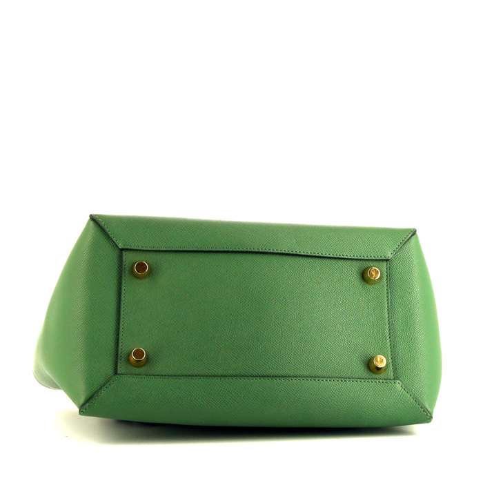 Borsa Celine Belt mini in pelle martellata verde - Detail D5