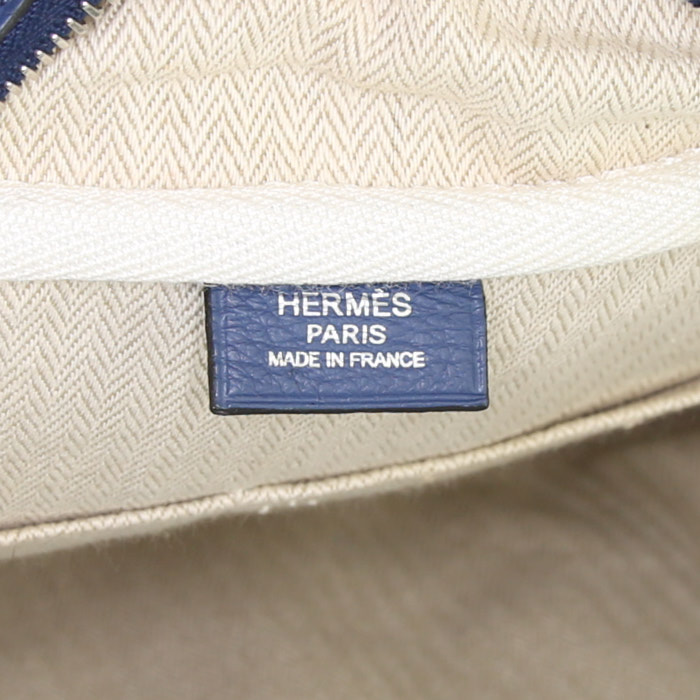 Borsa Hermes Victoria in pelle togo blu - Detail D3