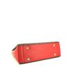 Sac cabas Louis Vuitton Surène en toile monogram marron et cuir rouge-cerise - Detail D4 thumbnail