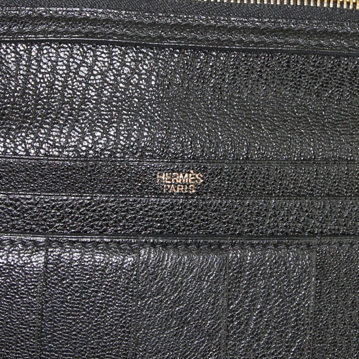 Billetera Hermès Béarn en cuero Mysore negro - Detail D3
