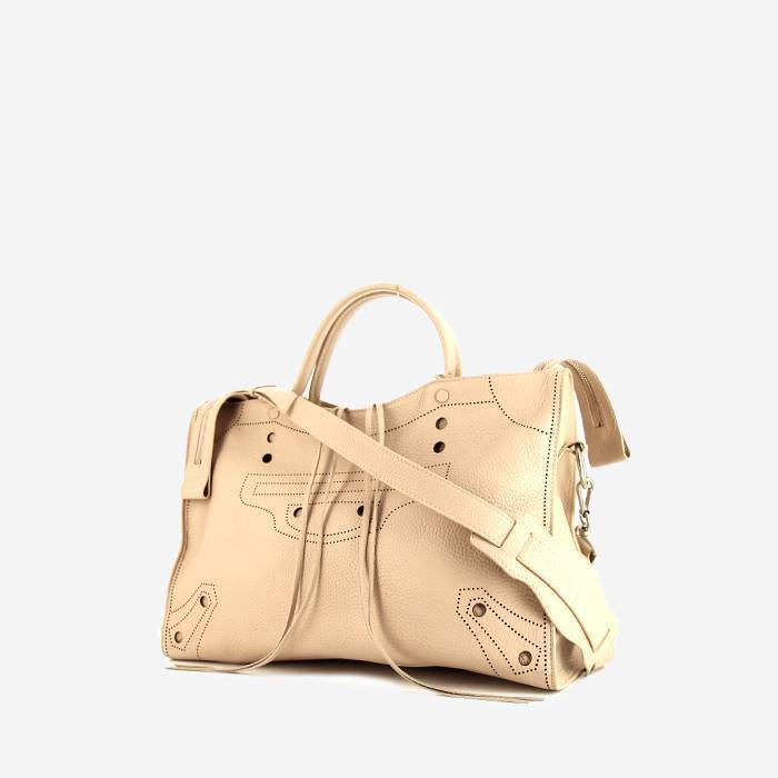 Balenciaga  Blackout city medium model  handbag  in rosy beige grained leather