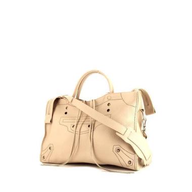 Balenciaga  Blackout city medium model  handbag  in rosy beige grained leather