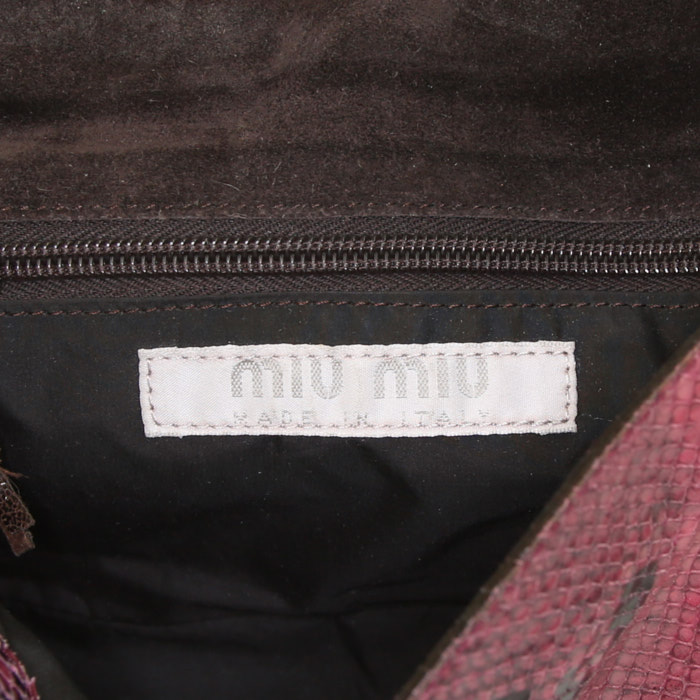 Sac bandoulière Miu Miu en python rouge - Detail D3