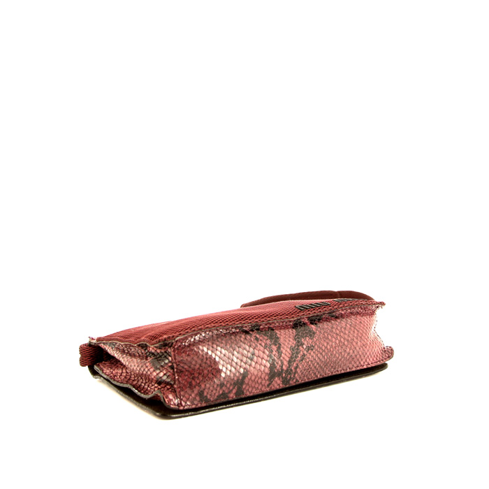 Sac bandoulière Miu Miu en python rouge - Detail D4
