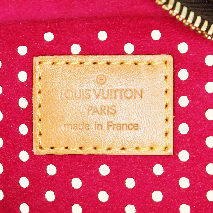Bolso bandolera Louis Vuitton  Trocadéro en lona Monogram y cuero natural - Detail D3