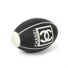 Chanel, Rugby ball, sport accessory, in black and white grained rubber, limited edition, with the logo and its original dustbag, from the 2000's - 00pp thumbnail