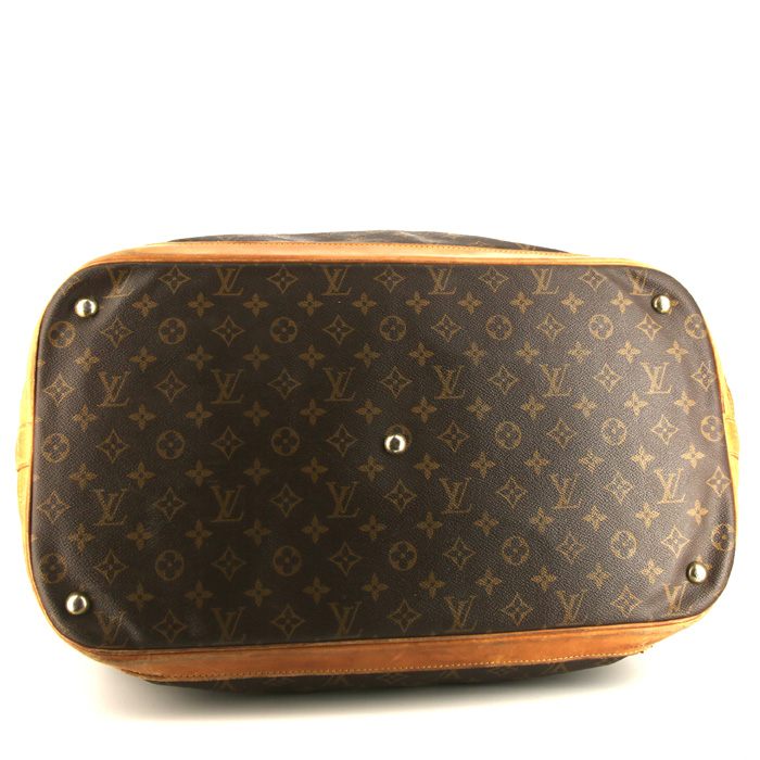 Louis Vuitton  Cruiser 50 travel bag  in brown monogram canvas  and natural leather - Detail D4