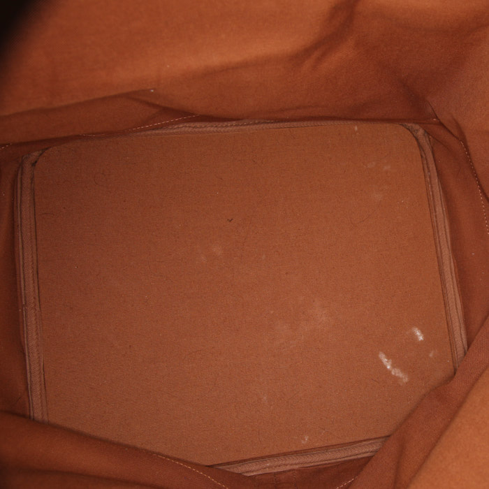 Borsa a spalla Louis Vuitton Vintage in tela monogram marrone e pelle naturale - Detail D2