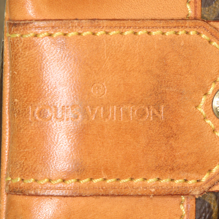Borsa a spalla Louis Vuitton Vintage in tela monogram marrone e pelle naturale - Detail D3