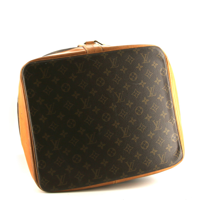 Louis Vuitton Vintage shoulder bag in brown monogram canvas and natural leather - Detail D4