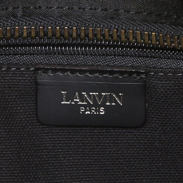 Lanvin shoulder bag in black satin - Detail D4