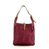 Hermes Marwari handbag in raspberry pink togo leather and brown leather - 360 thumbnail
