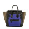 Celine Luggage Mini handbag in blue, black and brown tricolor leather - 360 thumbnail
