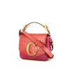 Chloé C shoulder bag in pink and red leather - 00pp thumbnail