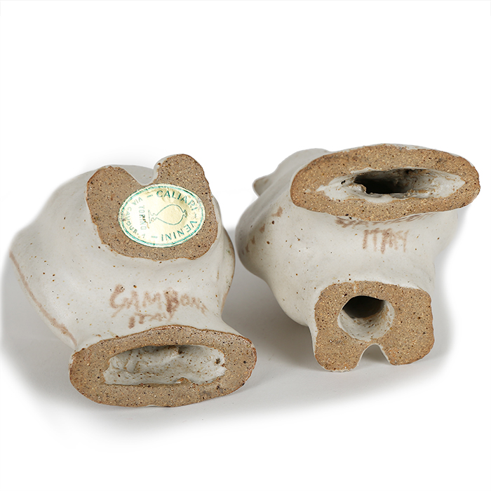 Bruno Gambone, "Hiboux", deux petites sculptures en grès émaillé, signées, des années 1980 - Detail D2