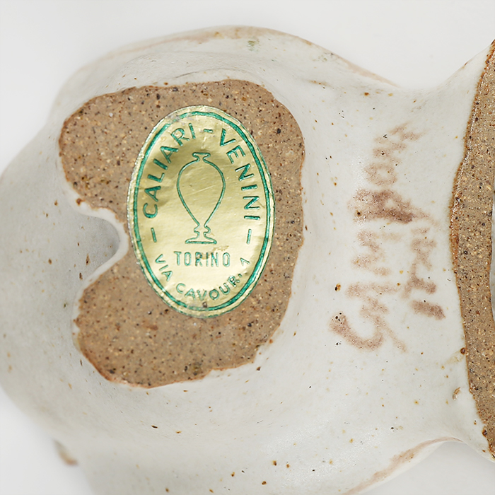 Bruno Gambone, "Owls", two small sculptures in glazed stoneware, signed, from the 1980's - Detail D3