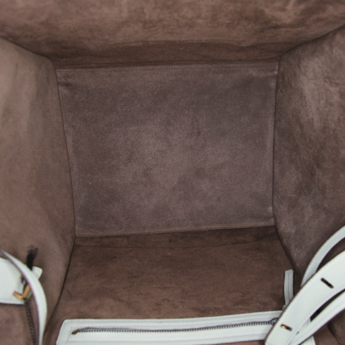 Celine Phantom handbag in green grained leather - Detail D2