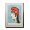 Bernard Buffet, rare n°1 exemplary of the "Marianne du Bicentenaire", lithograph in colors on paper, signed, numbered and framed, with the book "Par la volonté du peuple" dedicated to François Mitterrand, of 1989 - 00pp thumbnail