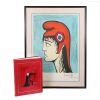 Bernard Buffet, rare n°1 exemplary of the "Marianne du Bicentenaire", lithograph in colors on paper, signed, numbered and framed, with the book "Par la volonté du peuple" dedicated to François Mitterrand, of 1989 - Detail D4 thumbnail