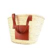 Shopping bag Loewe Basket bag in rafia beige e pelle marrone - 00pp thumbnail