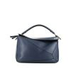 Loewe Puzzle  large model handbag in blue leather - 360 thumbnail