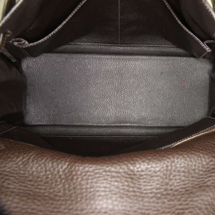Sac à main Hermes Kelly 35 cm en cuir togo marron - Detail D3