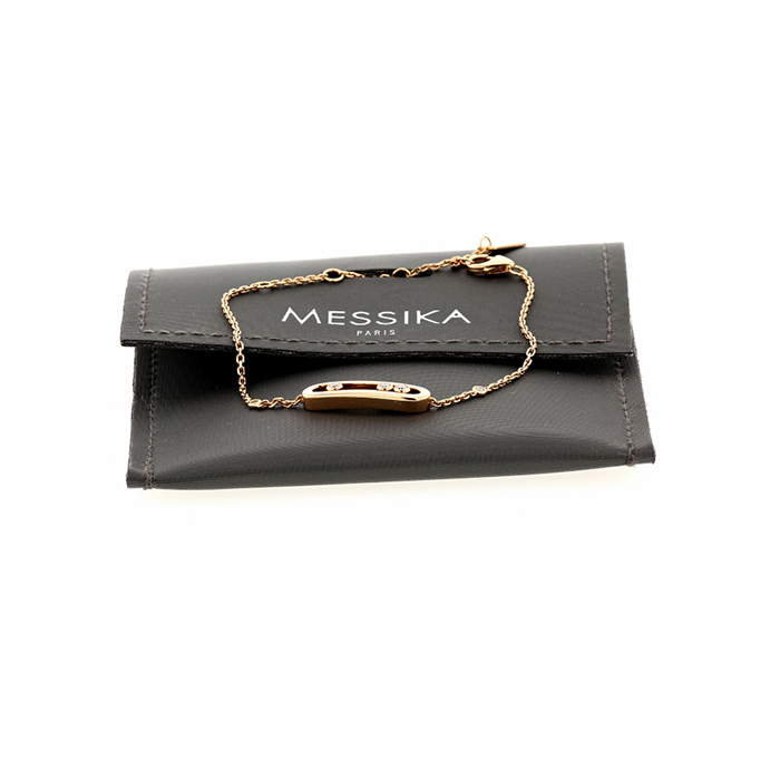 Bracelet Messika Baby Move en or rose et diamants - Detail D2