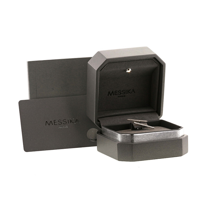 Messika Gatsby Barrette earrings in white gold and diamonds - Detail D2