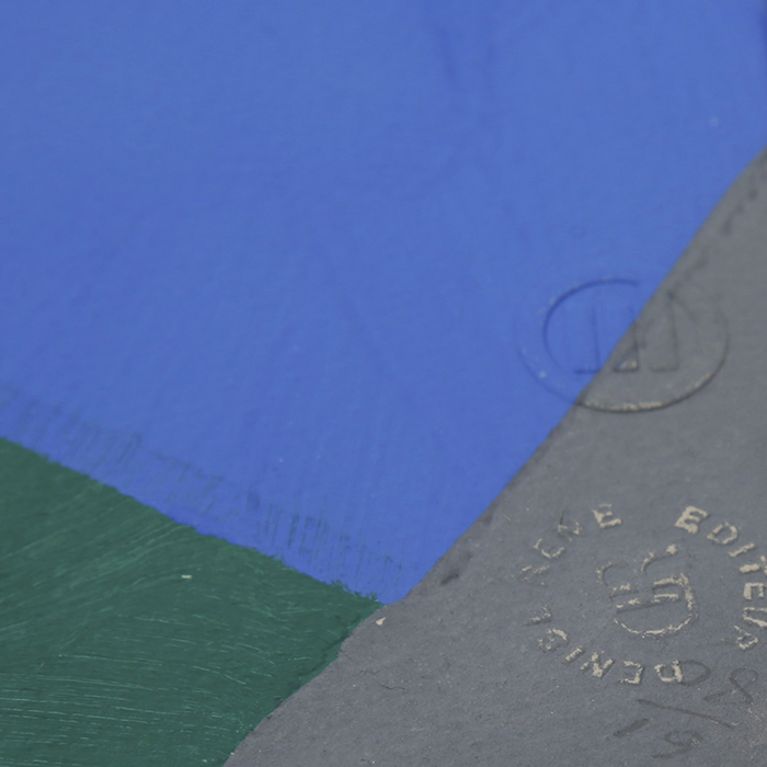 Sonia Delaunay, "Poésie des mots, Poésie des couleurs", stencil in colors on paper, signed, dated and numbered, of 1961 - Detail D4