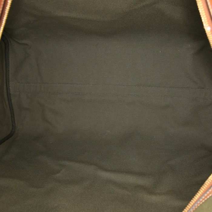 Bolsa de viaje Celine en lona caqui y cuero natural - Detail D3