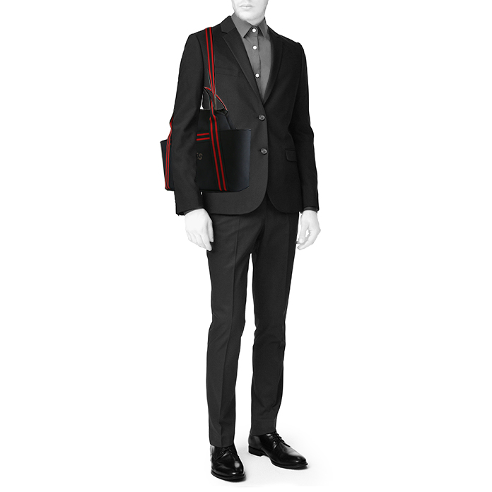 Bolso Cabás Hermès Sellier en lona azul y roja - Detail D2