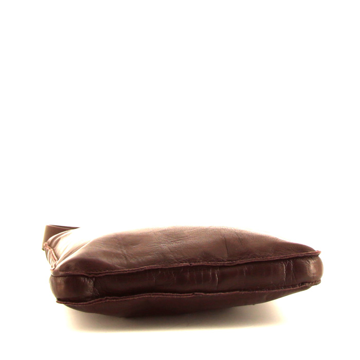 Sac bandoulière Hermès Toudou en cuir marron - Detail D4