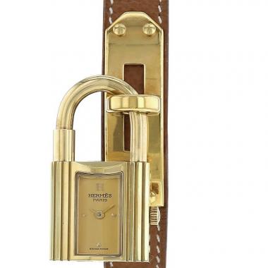Hermes Kelly-Cadenas watch in gold plated Circa  1990