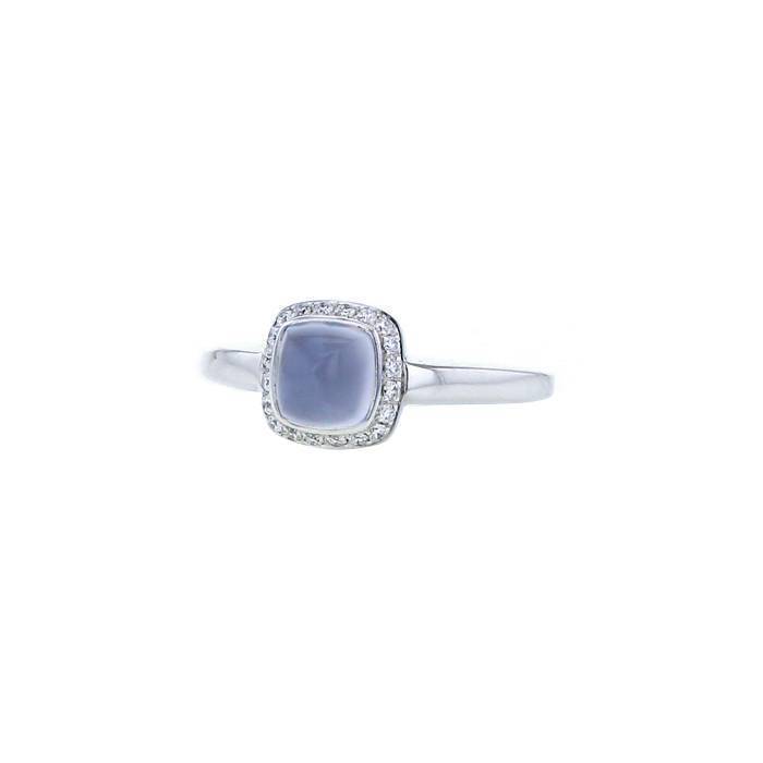 Fred Pain de Sucre small model ring in white gold,  diamonds and chalcedony, size 51 - 00pp