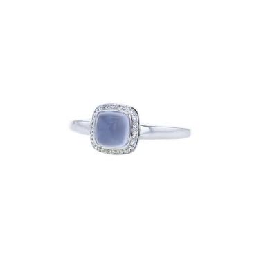 Fred Pain de Sucre small model ring in white gold, diamonds and chalcedony