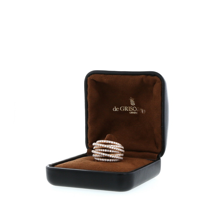 Bague De Grisogono Allegra grand modèle en or rose et diamants - Detail D2