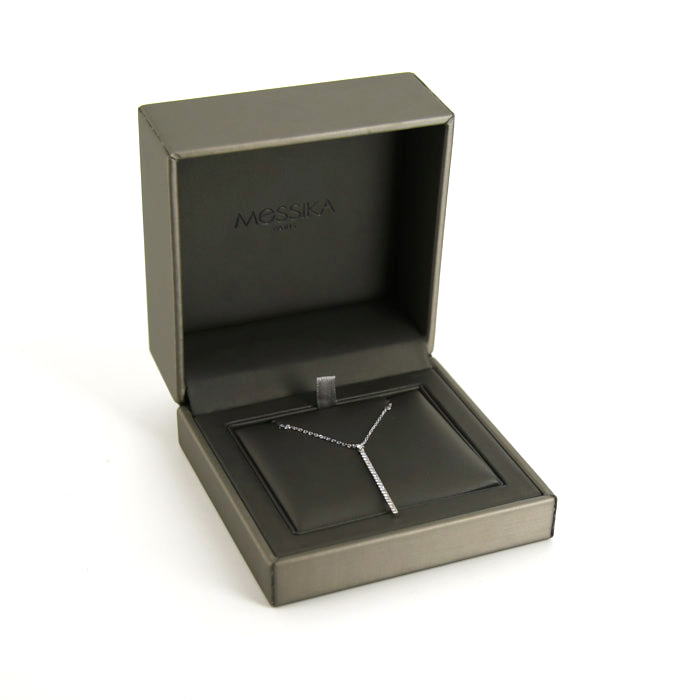 Messika Gatsby Barrette necklace in white gold and diamonds - Detail D2