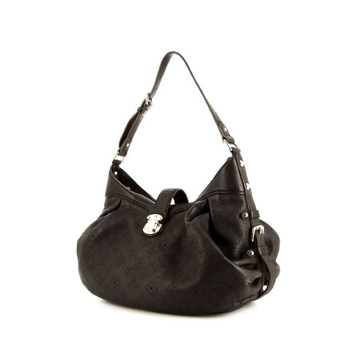 Brown Louis Vuitton Monogram Cosmetic Pouch, Louis Vuitton XS shoulder bag  in black mahina leather