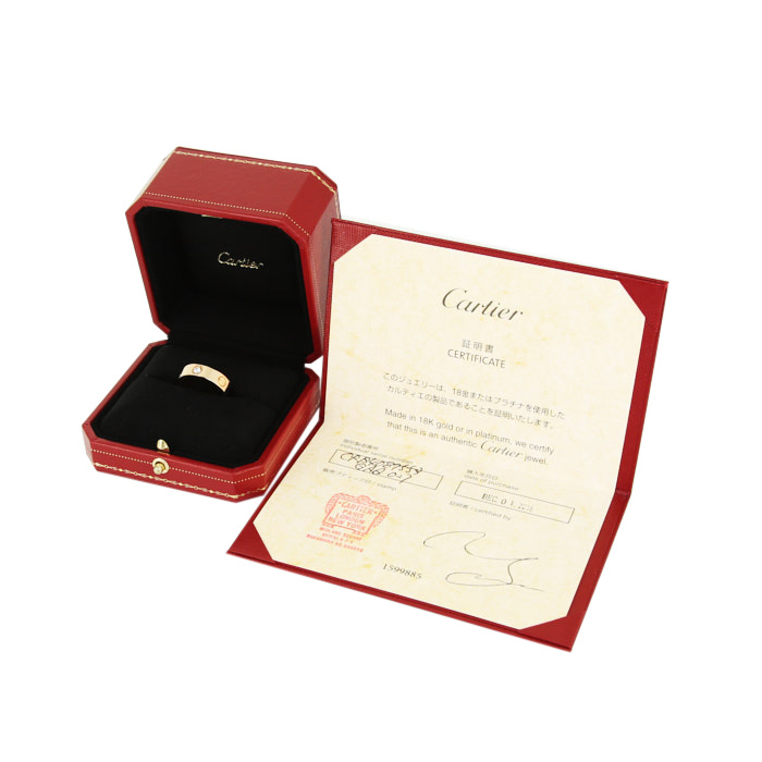 Cartier Love large model ring in pink gold and diamonds - Detail D2