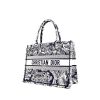 Dior Book Tote medium model shopping bag in blue and white canvas - 00pp thumbnail