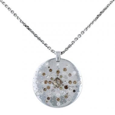 Collier De Beers Talisman en or blanc,  diamants et diamant brut
