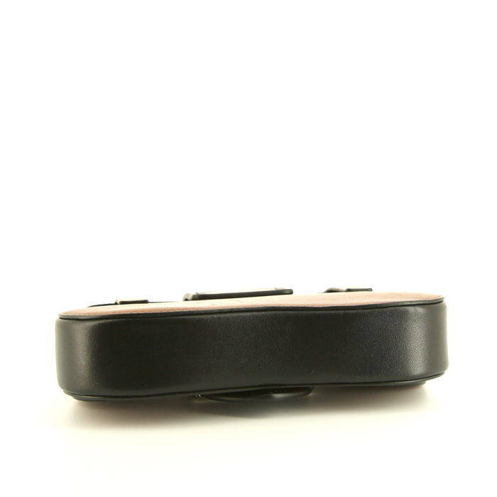 Prada Sidonie handbag in brown and black bicolor leather - Detail D5