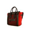Celine Luggage Micro handbag in black, red and burgundy leather - 00pp thumbnail