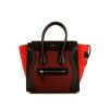 Celine Luggage Micro handbag in black, red and burgundy leather - 360 thumbnail