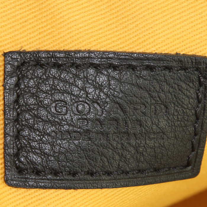 Goyard Sénat large model pouch in black Goyard canvas and black leather - Detail D3