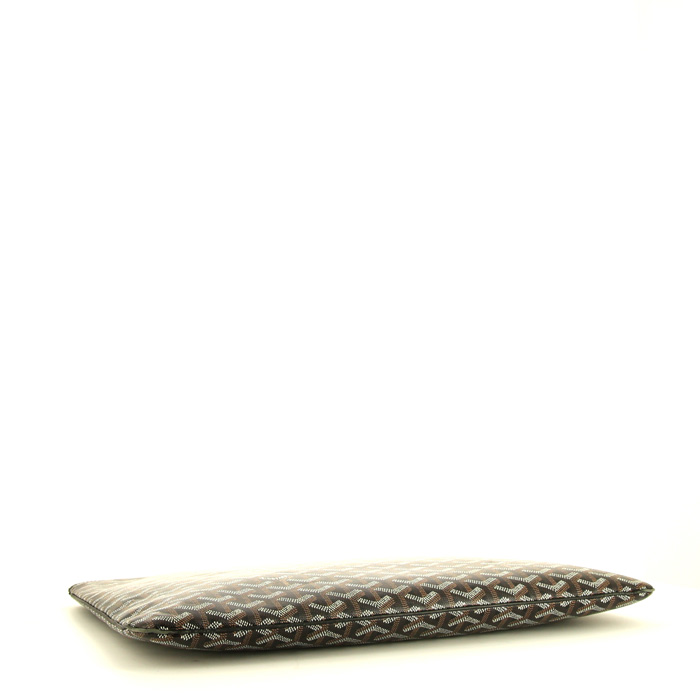 Goyard Sénat large model pouch in black Goyard canvas and black leather - Detail D4