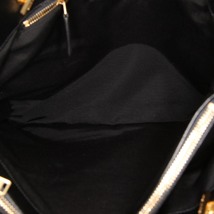 Shopping bag Saint Laurent College in pelle trapuntata a zigzag nera - Detail D2
